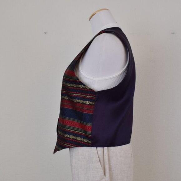 Vintage Striped Polyester/Acetate Vest by Petite Sophisticate size Small - Picture 2 of 13